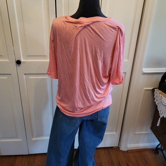 4/$19 Blessed Tie Front NWT Pink Love Nation Graphic Tee with Key Necklace - Picture 6 of 7